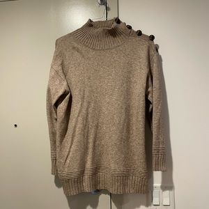 Anthropologie light brown sweater with buttons